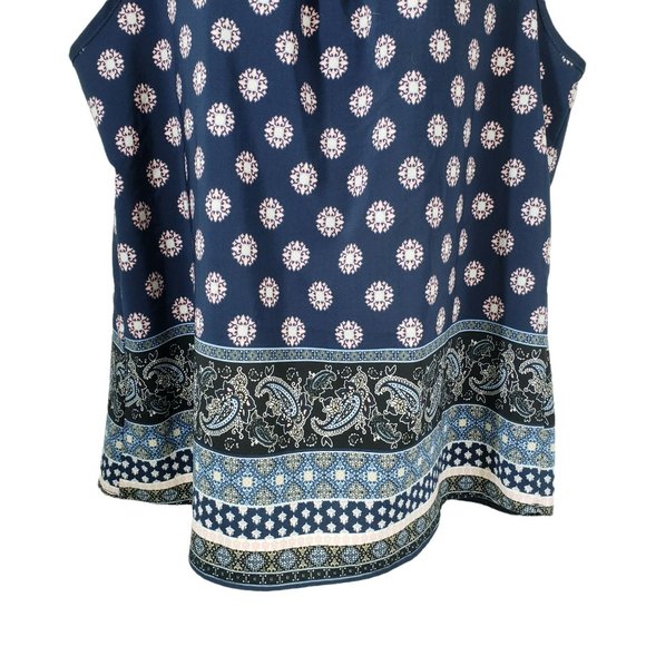 A'Gaci Tank Top Medallion and Paisley Women's Size Large Blue Pink - Picture 3 of 8